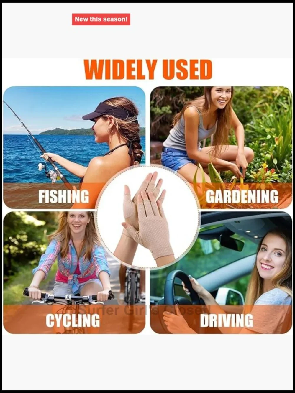 Women Fingerless Sunblock Gloves UV Protection Non-Slip Driving